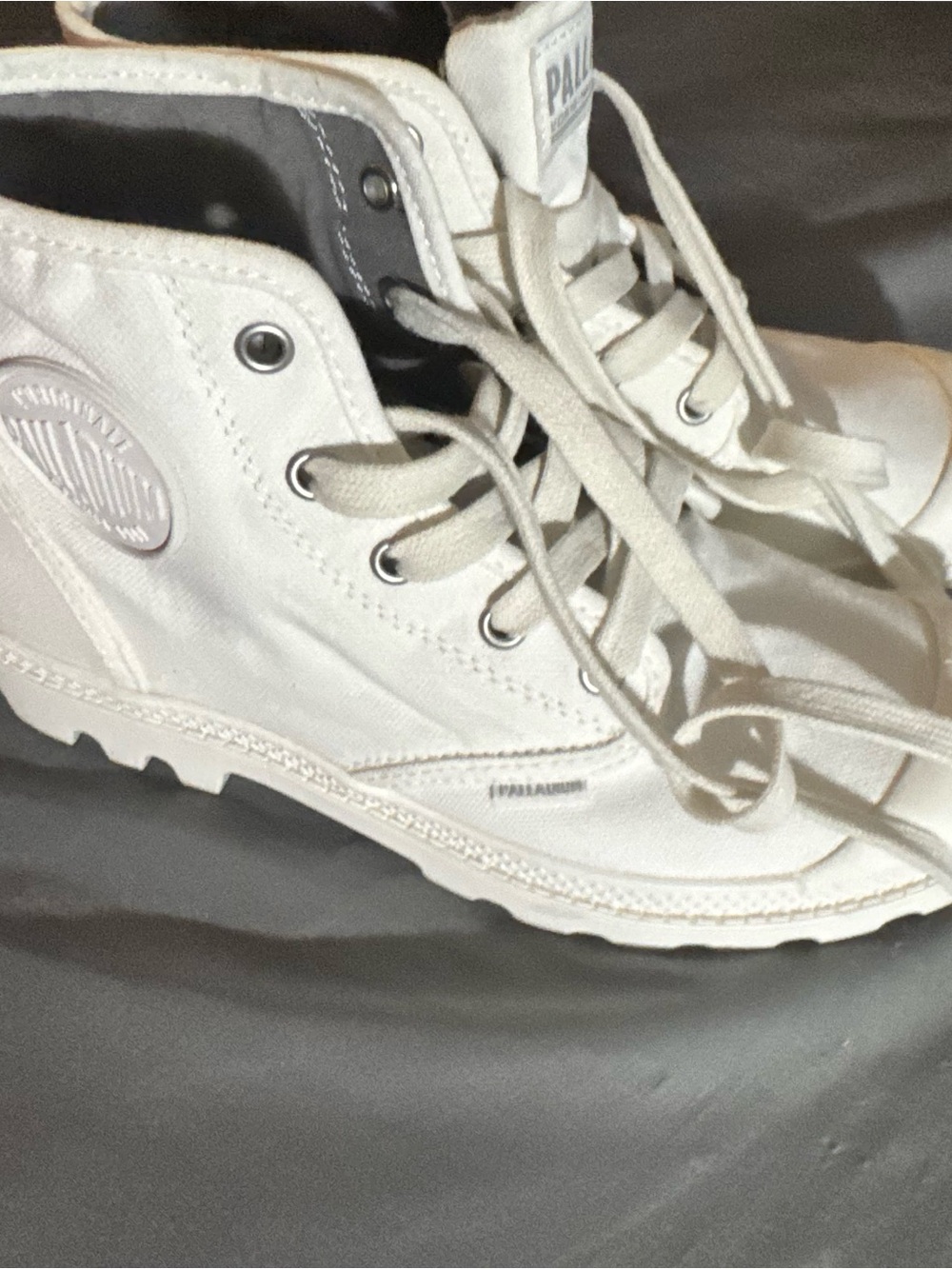 Palladium High-Top Canvas Boots in Off-White